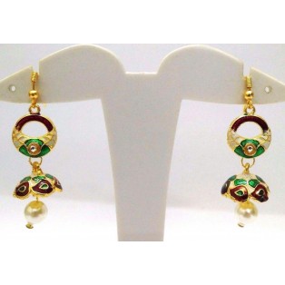 Meenakari Minakari Enamel Jhumka Jhumki Handmade Earring Jewelry Chandelier A100